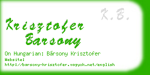 krisztofer barsony business card