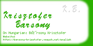 krisztofer barsony business card